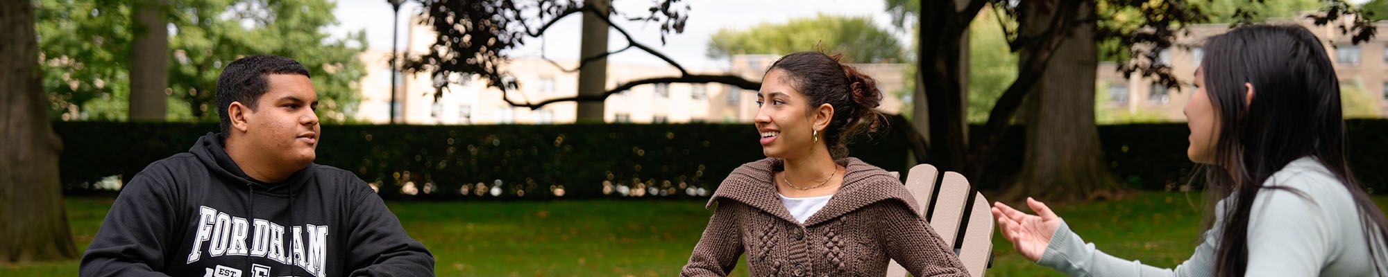 Students talking on the Rose Hill Campus